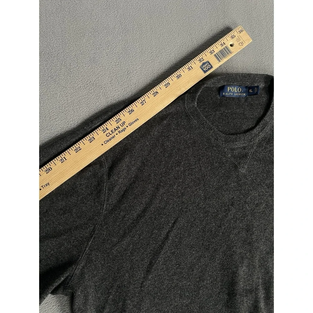 Polo Ralph Lauren Sweater Mens XL Cotton Charcoal Gray Knit Pull Over